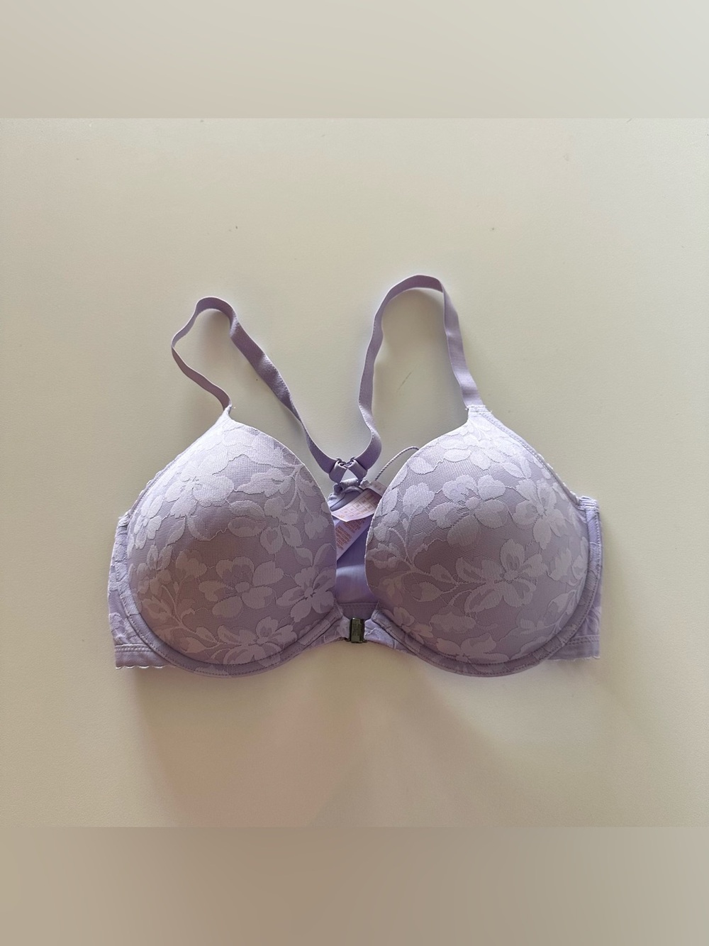 Savage X Fenty Lavish Lace Front Closure Push Up Bra Lavender Purple 34DDD